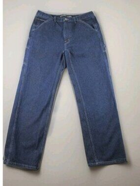 Mens 36x34 Blue Nautica Carpenter Jeans Hammer Loop Relaxed Fit Garage Pants